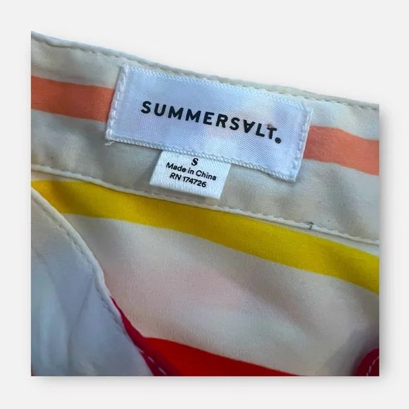 Summersalt Striped Long-Sleeved Button-down Tunic Shirt Dress Size Small - Picture 9 of 11